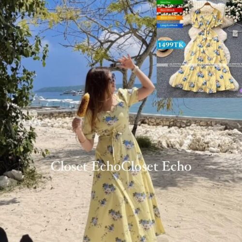 IN STOCK CREAMY YELLOW FROCK,SIZE 38I